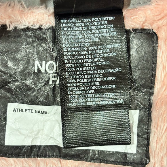 The North Face Infant Oso One-Piece Bunting Plush Pink and Gray 0-3M - Picture 10 of 12